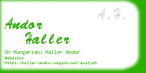 andor haller business card